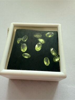 Loose Faceted Peridot Ovals - Light Lime Green